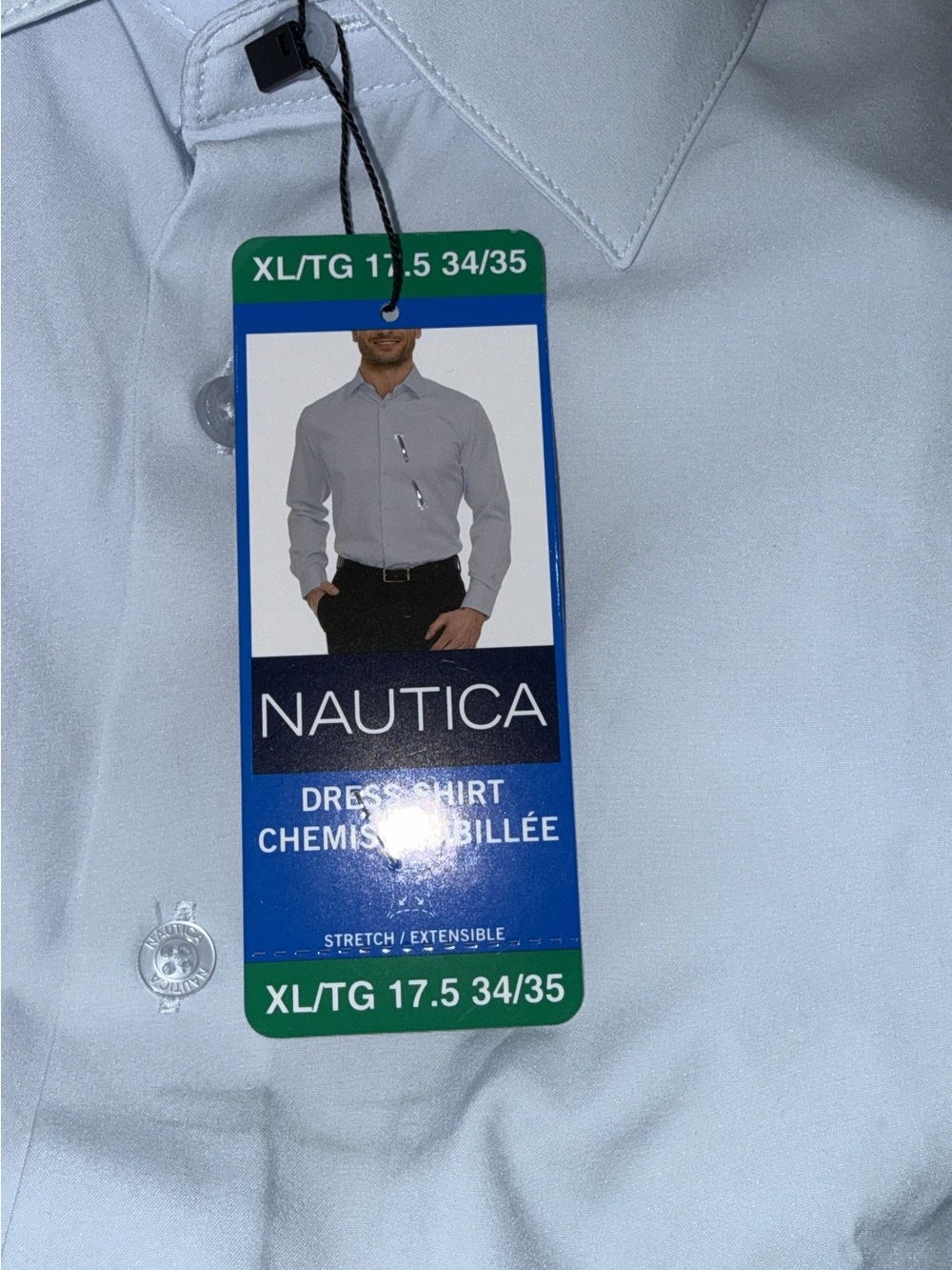 Nautica Men’s Light Blue Stretch Dress Shirt
